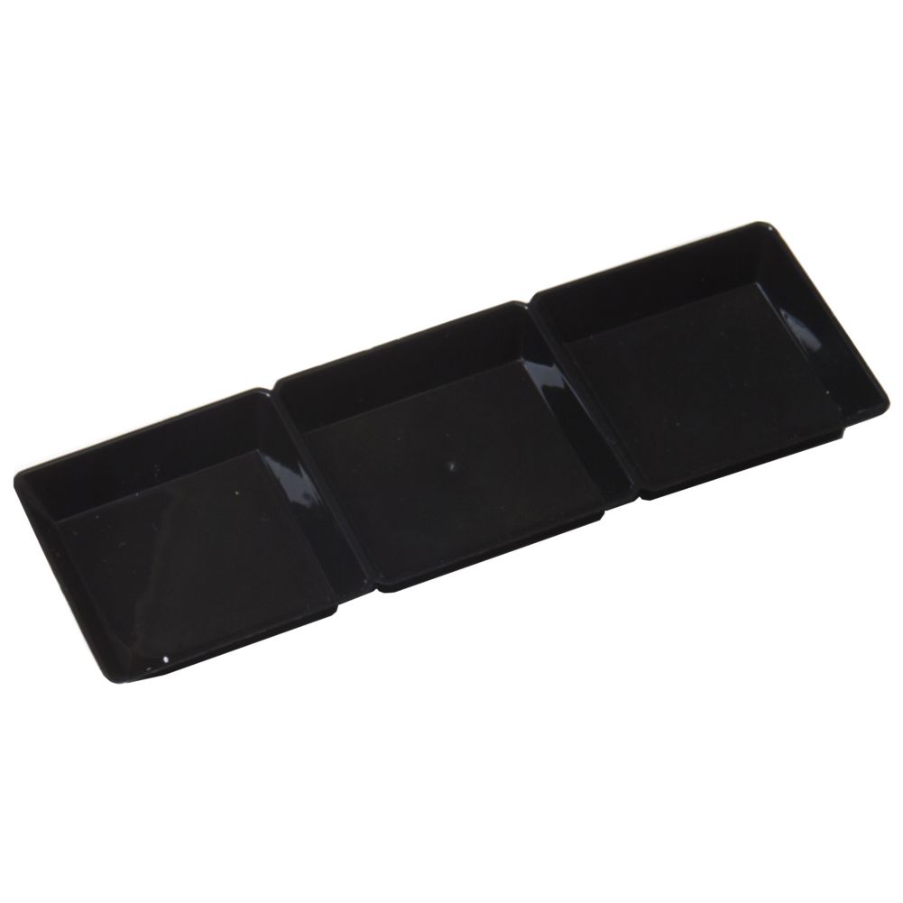 EMI Yoshi&reg; Small Wonders Black 7.5 x 2.5" 3-Compartment Dish