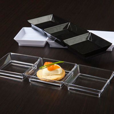 EMI Yoshi&reg; Small Wonders Clear 7.5 x 2.5" 3-Compartment Dish