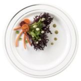 EMI Yoshi&reg; Glimmerware White 7-1/2" Plate with Silver Band
