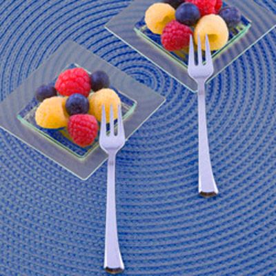 EMI Yoshi&reg; Glimmerware Silver 4" Plastic Tasting Fork