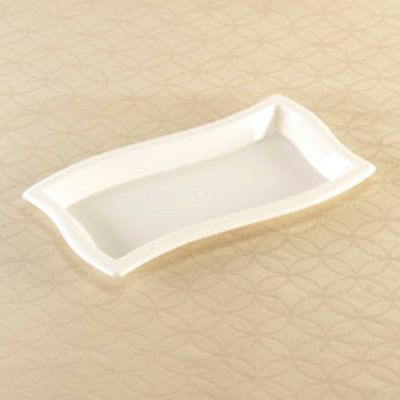EMI Yoshi&reg; White Plastic 6" x 12" Waves Tray
