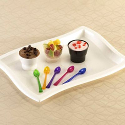 EMI Yoshi&reg; White Plastic 10" x 14" Waves Tray