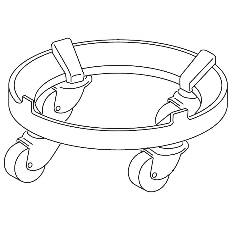 Hobart Painted Grey Bowl Dolly