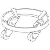 Hobart Painted Grey Bowl Dolly