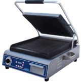 Globe Food Equip Grooved Plate 14" Deluxe Single Sandwich Grill