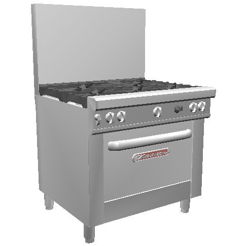 Southbend Natural Gas 36" 5 Burner Restaurant Ultimate Range