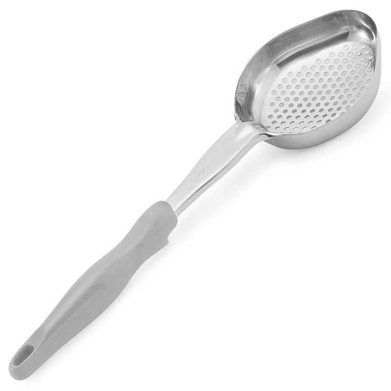 Vollrath&reg; 4 Oz. Gray Perforated Oval Spoodle&reg; Utensil
