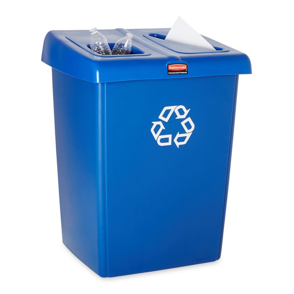 Rubbermaid&reg; 2-Stream Glutton&reg; Blue Recycling Station