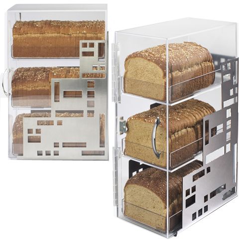 Cal-Mil Squared Stainless Steel 3-Tier Bread Case