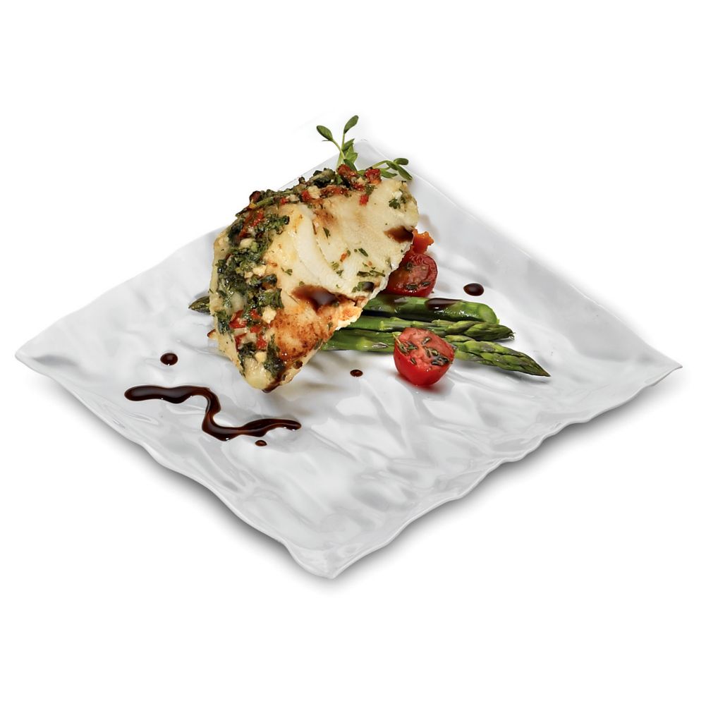 EMI Yoshi&reg; Contemplate White Plastic 6-1/2" Dessert Plate