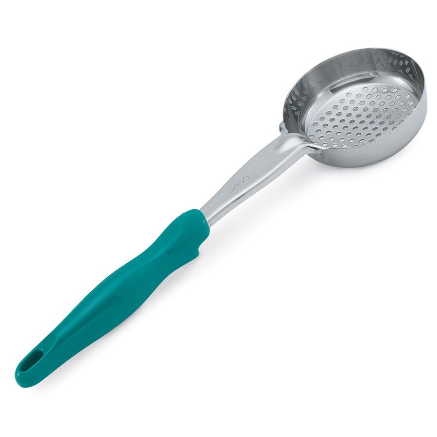Vollrath&reg; Jacob's Pride 6 Oz. Teal Perforated Spoodle&reg; Utensil