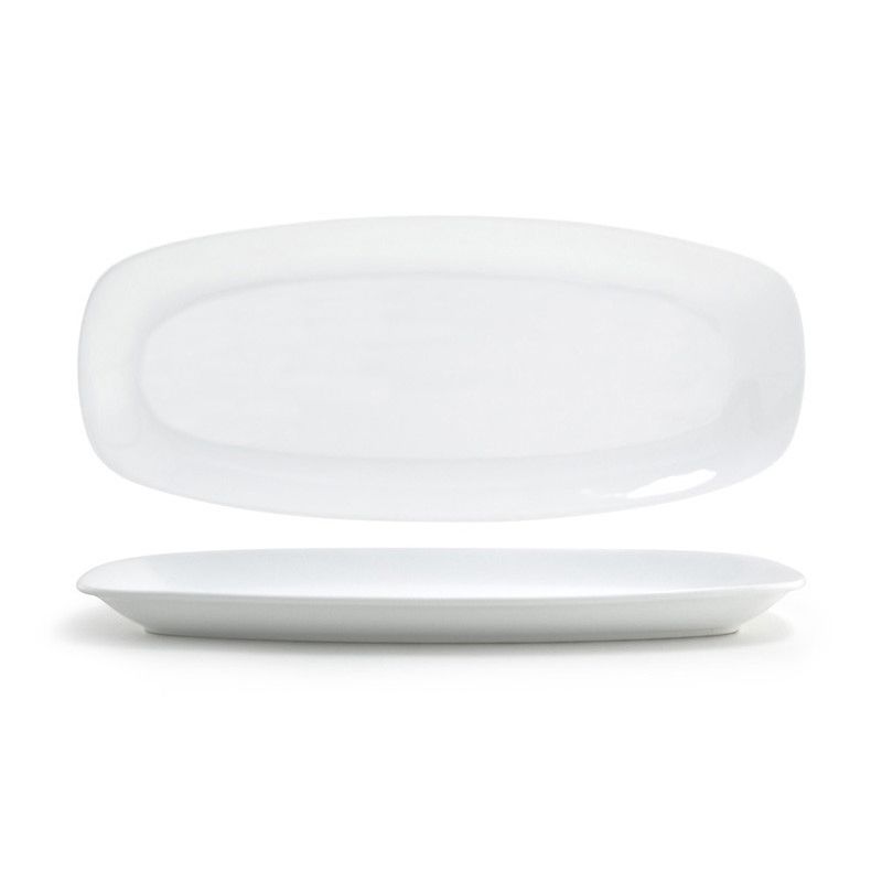 Front Of The House&reg; Mod&reg; White Porcelain 15 x 6.5" Plate