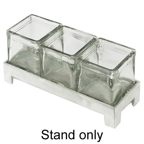 Cal-Mil 12" x 4-1/4" x 2"  Aluminum 3-Jar Display Stand