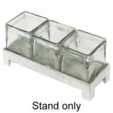 Cal-Mil 12" x 4-1/4" x 2"  Aluminum 3-Jar Display Stand