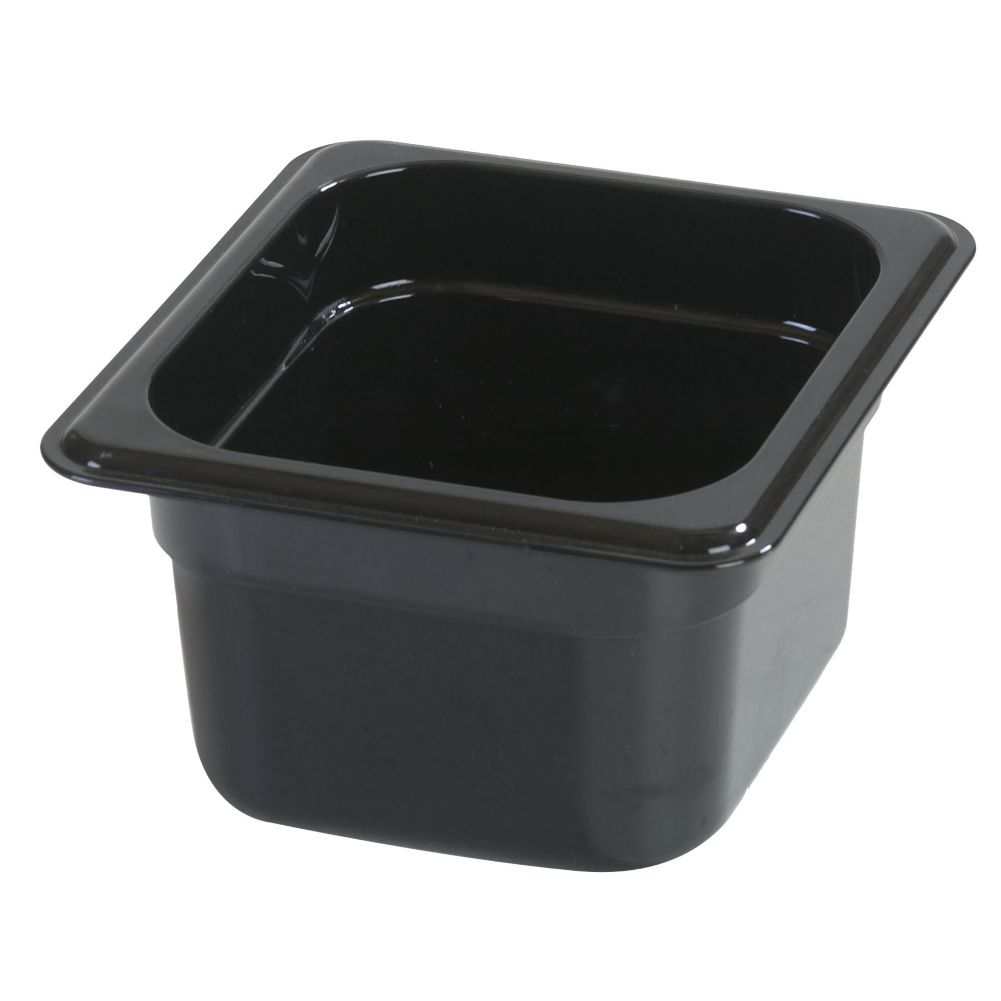 Carlisle&reg; Top Notch&reg; Black 1/6 Size 4" Deep Food Pan