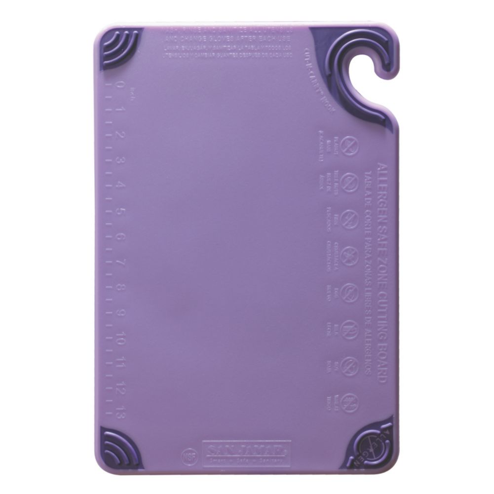 San Jamar Purple 6" x 9" Allergen Cutting Board
