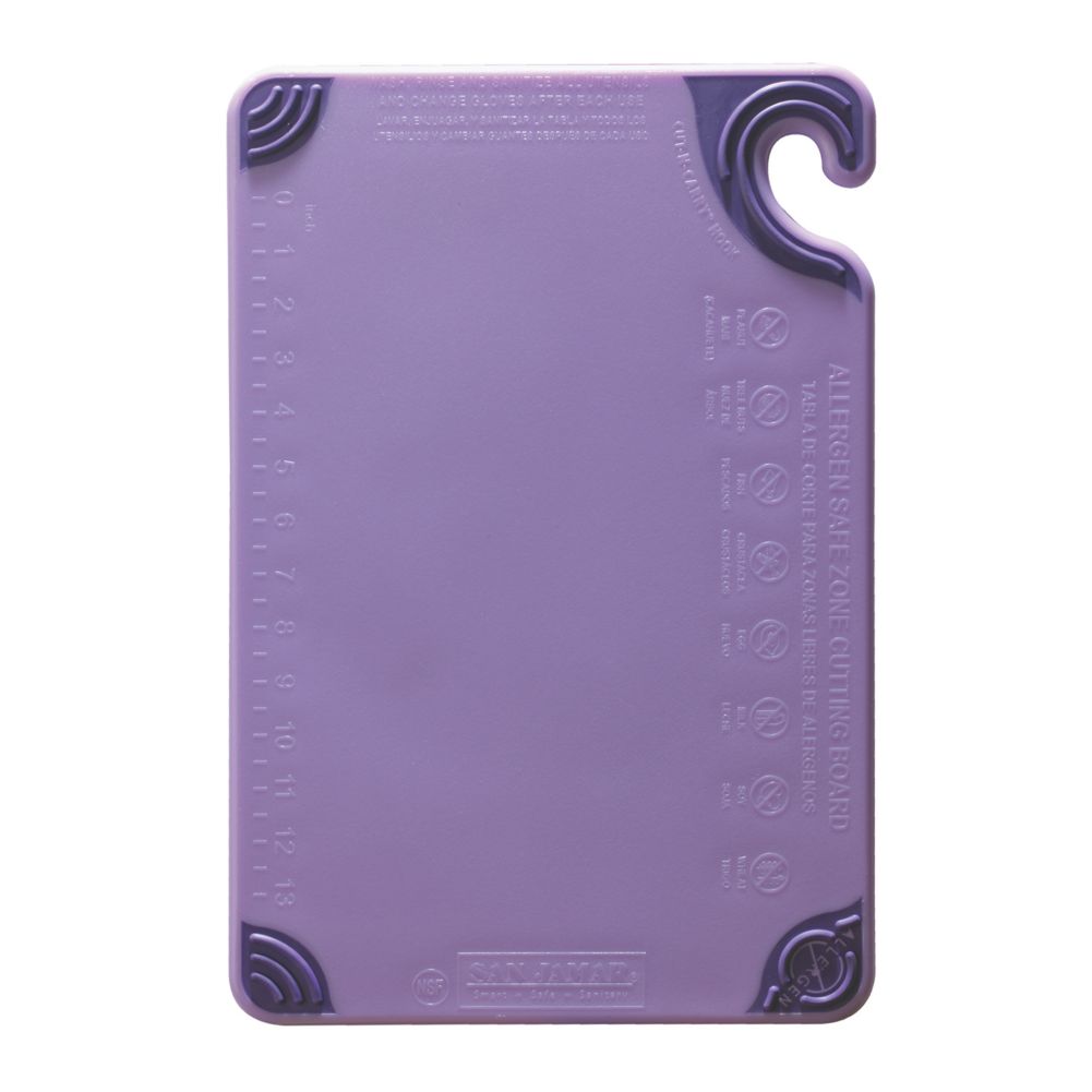 San Jamar Purple 9" x 12" Allergen Cutting Board