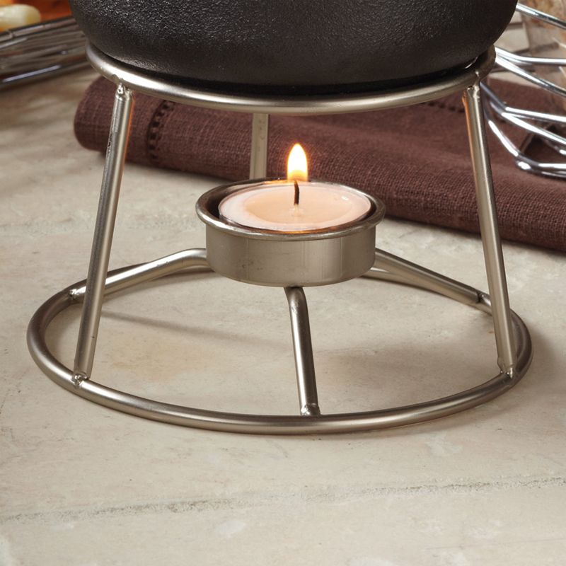American Metalcraft Black Cast Iron Mini Fondue Stand
