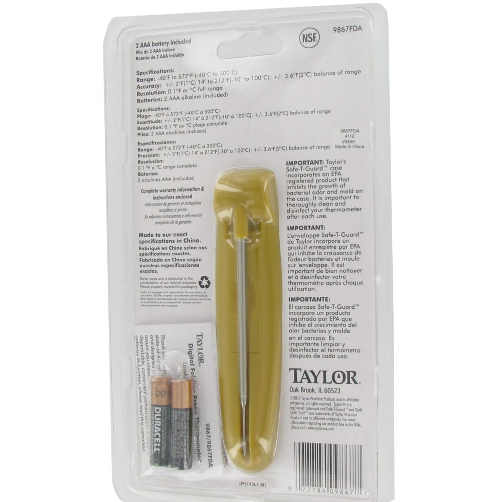 Taylor&reg; Digital Thermometer with Folding Probe
