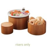 American Metalcraft 11, 9 and 6" Round Bamboo Riser Set