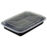 Newspring&reg; VERSAtainer&reg; 16 Oz. Black Rectangular Container
