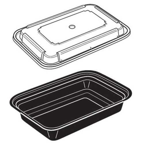 Newspring&reg; VERSAtainer&reg; 16 Oz. Black Rectangular Container