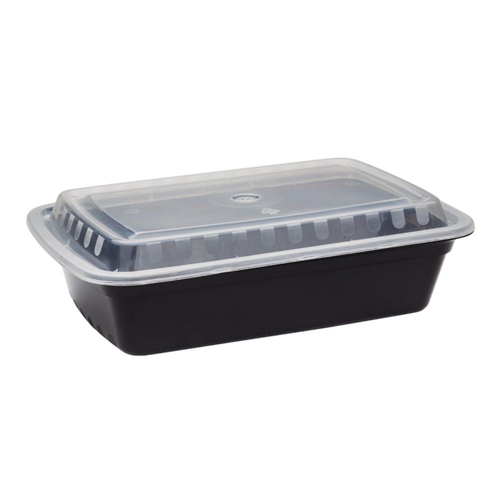 Newspring&reg; VERSAtainer&reg; 38 Oz. Black Rectangular Container
