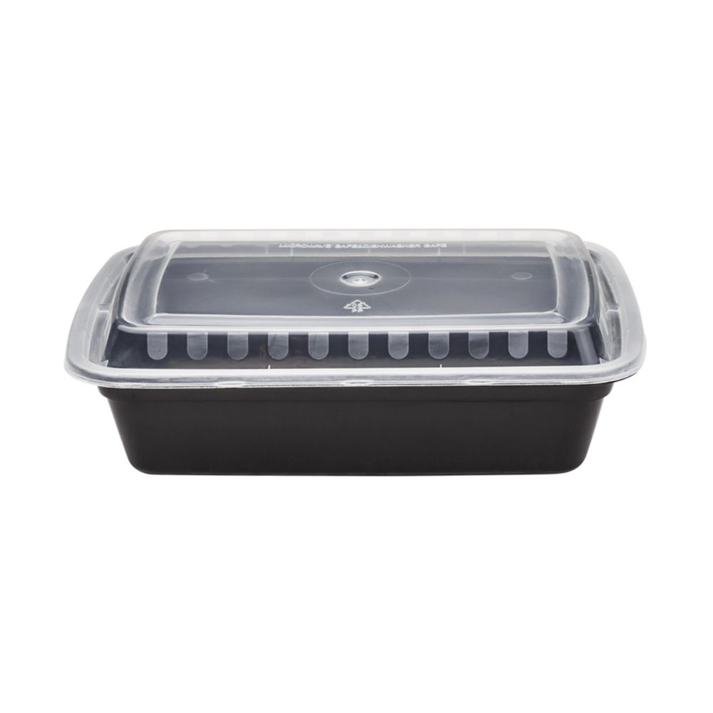 Newspring&reg; VERSAtainer&reg; 38 Oz. Black Rectangular Container