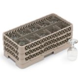 Traex&reg; 10-Compartment 9-1/16" High Beige Half-Size Glass Rack