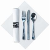 Hoffmaster Metallic Cutlery CaterWrap with Linen Like Napkin