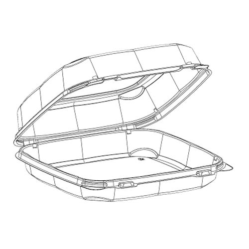 Pactiv Hinged Clear Plastic Container