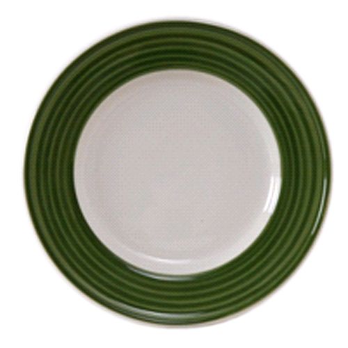 Tuxton China Eggshell 7-1/2" Plate with Spring Green Brush