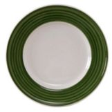 Tuxton China Eggshell 11-1/4" Plate with Spring Green Brush
