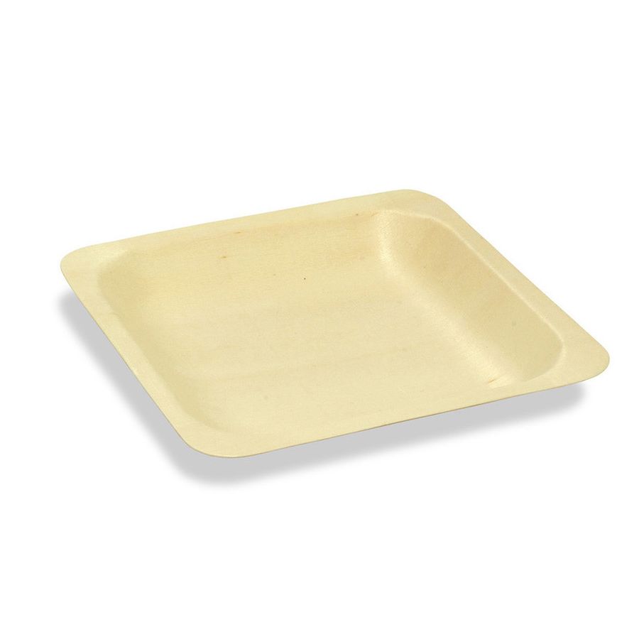 FOH DSP025NAW28 Servewise 8" Square Wood Plate - 200 / CS