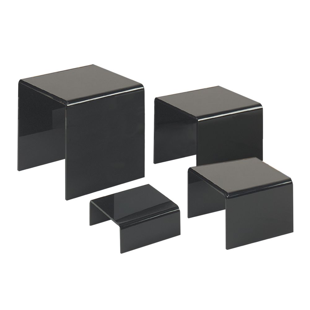 American Metalcraft Set of 4 Black Acrylic Risers
