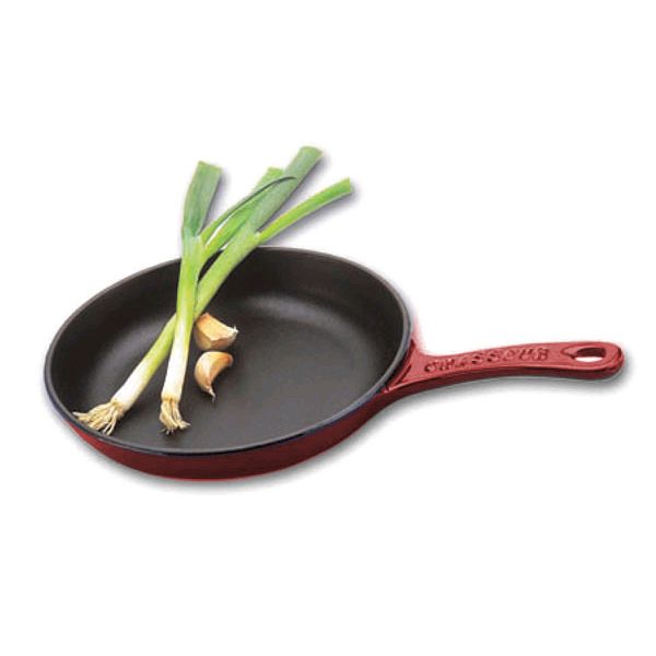 Paderno World Cuisine Red 7-7/8" Dia. Cast Iron Handle Fry Pan