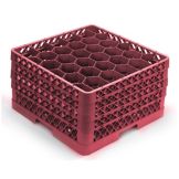Vollrath Burgundy 30 Compartment Glass Rack with 4 Extenders