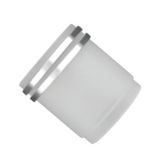 SternoCandleLamp 3.5" Silver Rings Frost Globe