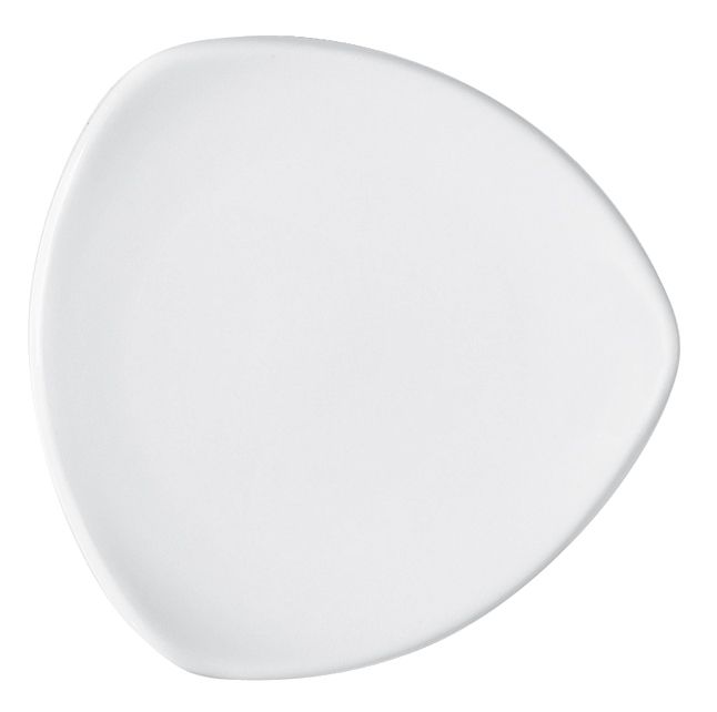 Bauscher&reg; 4.37" Triangular Flat Coupe Options White Plate