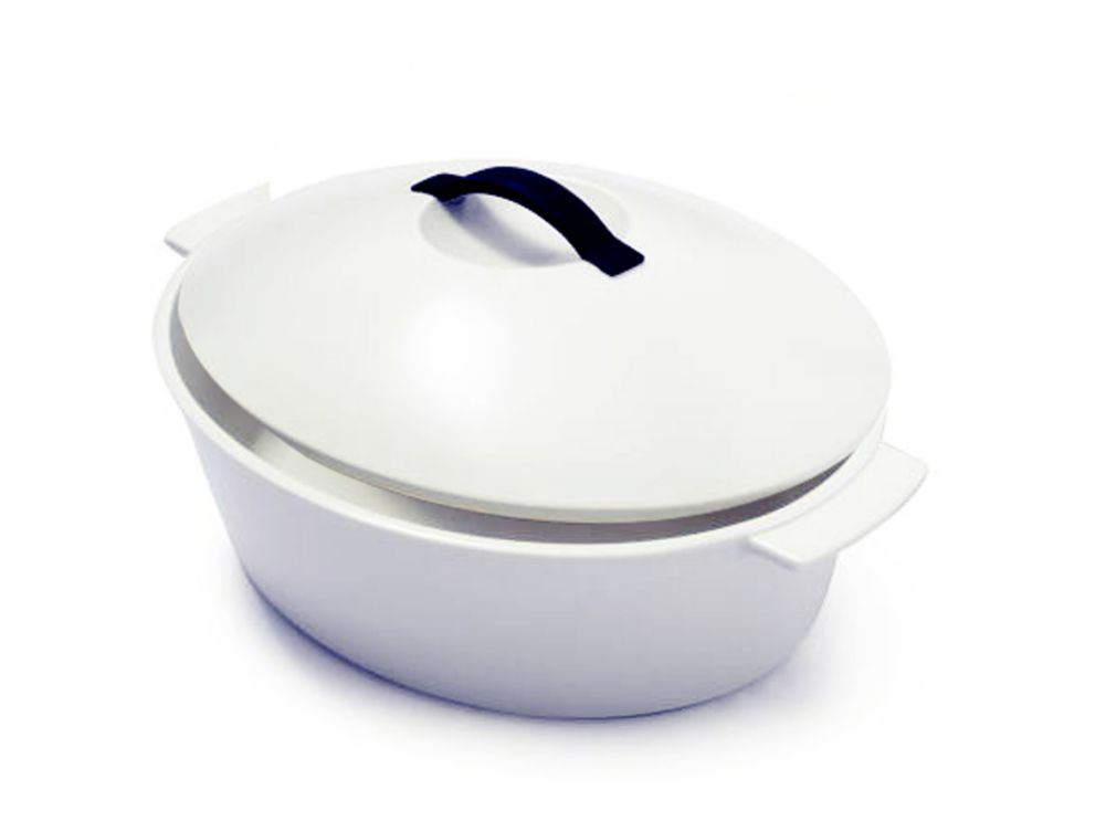 Revol USA White 15-3/4 Oz. Oval Cocotte with Lid