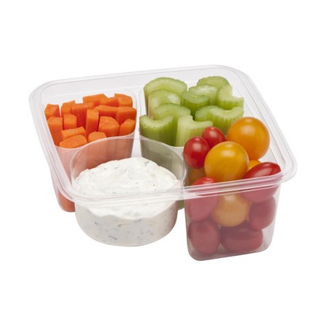 Fabri-Kal GS6-4S Greenware 16.7 oz. Shallow 4-Compartment Clear