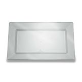 EMI Yoshi Reposable Clear Plastic 12" x 7-1/2" Rectangular Plate