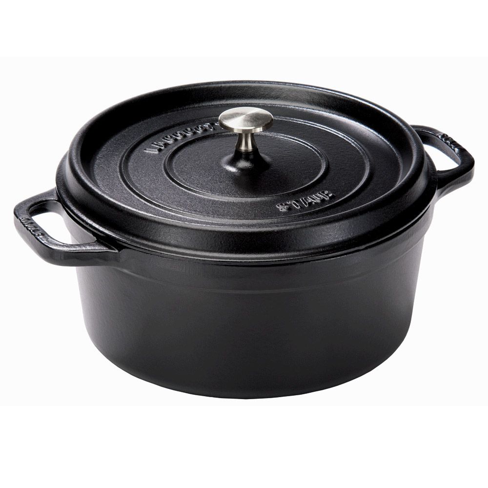 Staub USA 1103025 Black Matte Cast Iron 9 Qt. Round Cocotte