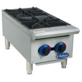 Globe Food Equipment 2 Burner Chefmate 12" Gas Hot Plate