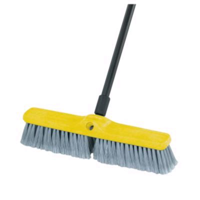 Rubbermaid Flagged Gray Poly Bristle 18" Fine Floor Sweep