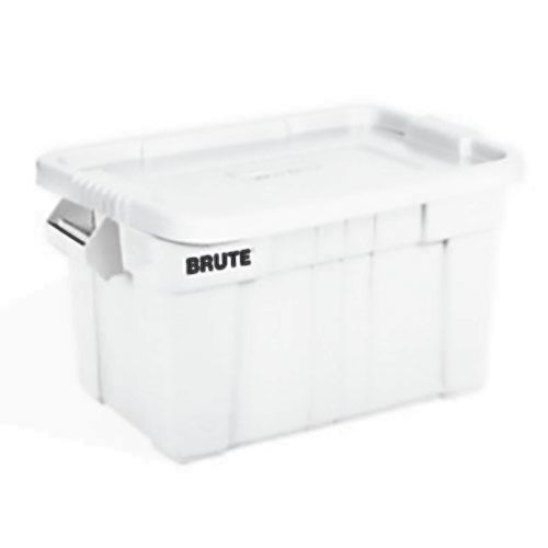 Rubbermaid BRUTE&reg; White Rectangular 20 Gal Tote w/ Lid