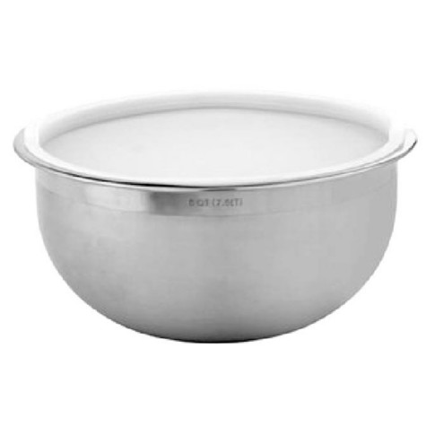 HIC Kitchen Mixing Bowl, Stainless Steel, 8qt