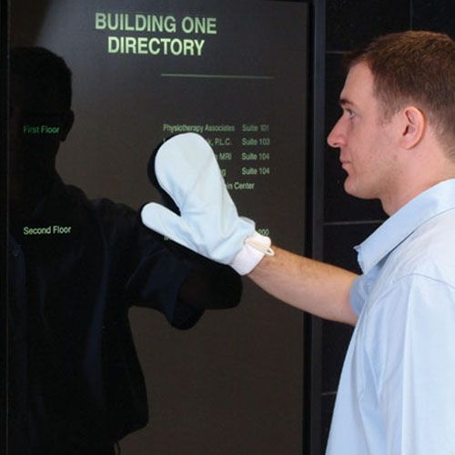 Rubbermaid HYGEN&trade; Blue Microfiber Glass / Mirror Mitt w/ Thumb