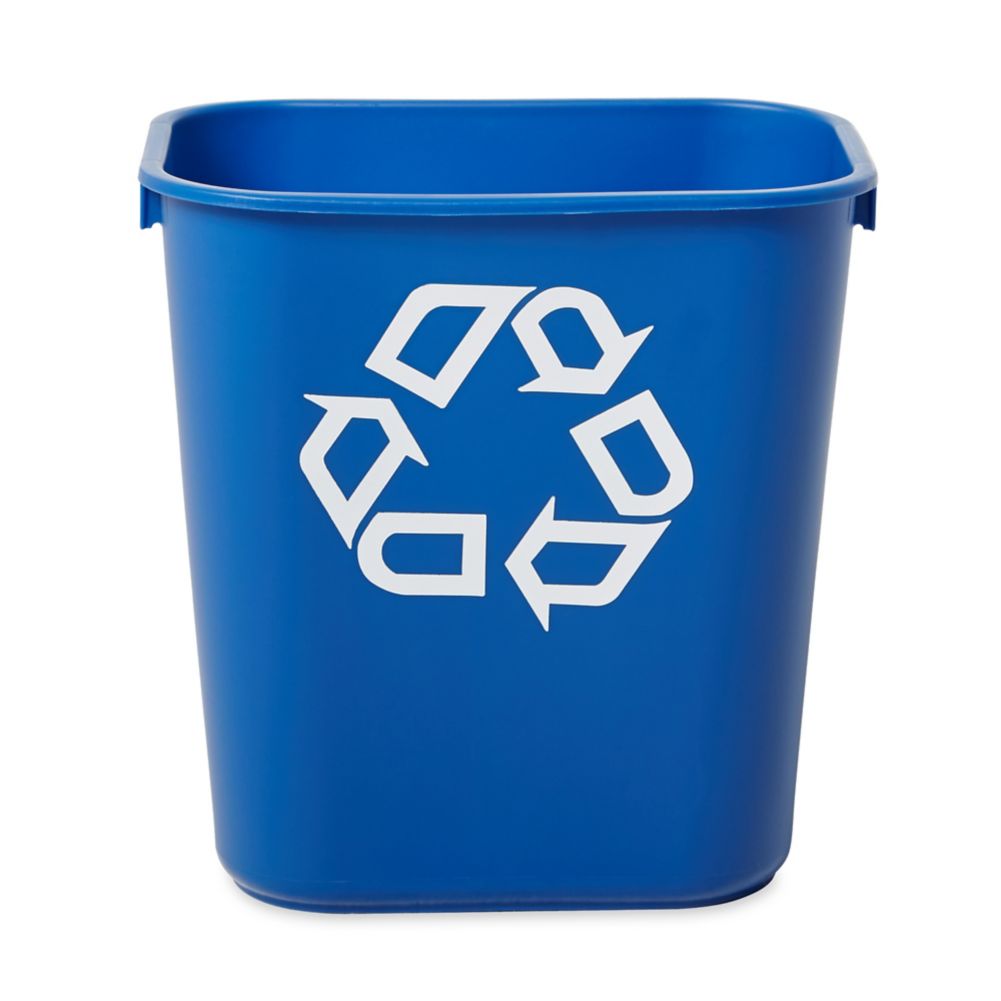 Rubbermaid Small Blue 14 Qt Recycling Container w/ Universal Symbol