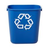 Rubbermaid Small Blue 14 Qt Recycling Container w/ Universal Symbol